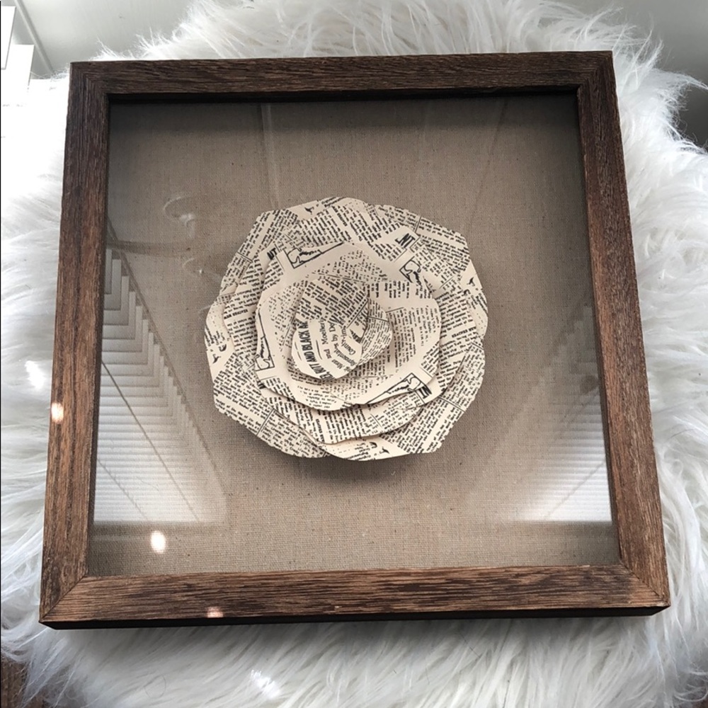 Set of 3 Newspaper Flower Wall Art